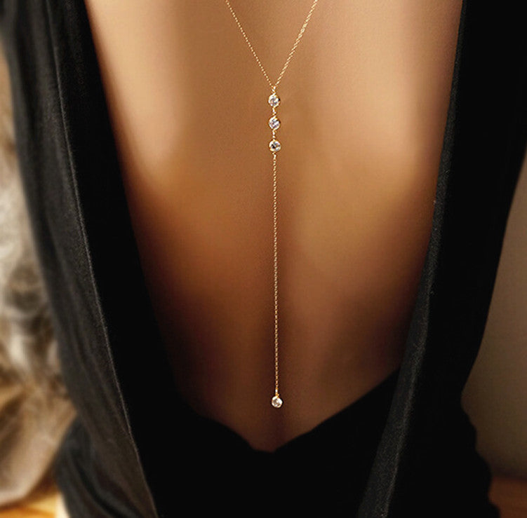 Crystal Backdrop Back Chain Gold Silver Color Barefoot Bohemians